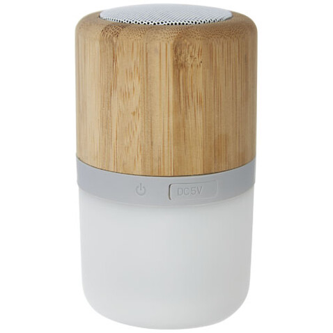 Aurea Bluetooth® Lautsprecher aus Bambus mit Licht, natur bedrucken, Art.-Nr. 12415171