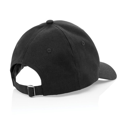 Impact 6 Panel Kappe aus 280gr rCotton mit AWARE™ Tracer schwarz bedrucken, Art.-Nr. P453.301