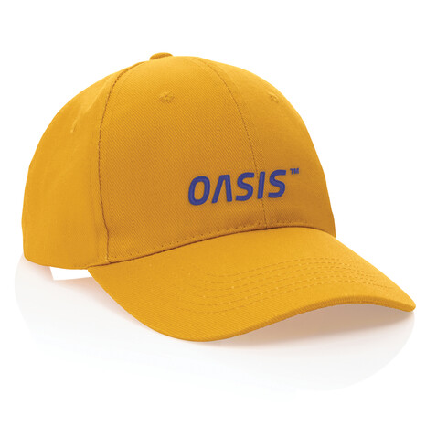 Impact 6 Panel Kappe aus 280gr rCotton mit AWARE™ Tracer gelb bedrucken, Art.-Nr. P453.306