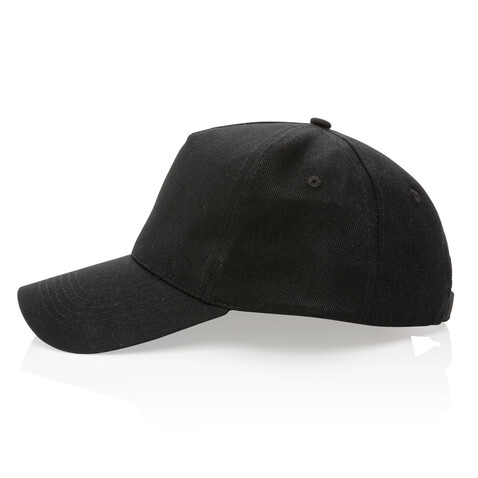 Impact 5 Panel Kappe aus 280gr rCotton mit AWARE™ Tracer schwarz bedrucken, Art.-Nr. P453.311