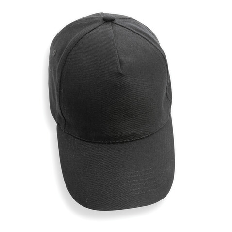 Impact 5 Panel Kappe aus 280gr rCotton mit AWARE™ Tracer schwarz bedrucken, Art.-Nr. P453.311