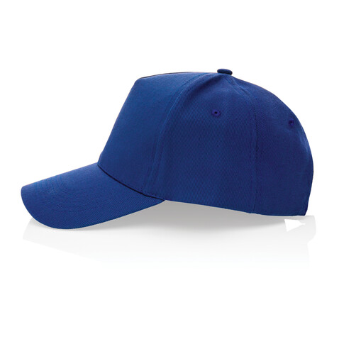 Impact 5 Panel Kappe aus 280gr rCotton mit AWARE™ Tracer blau bedrucken, Art.-Nr. P453.315