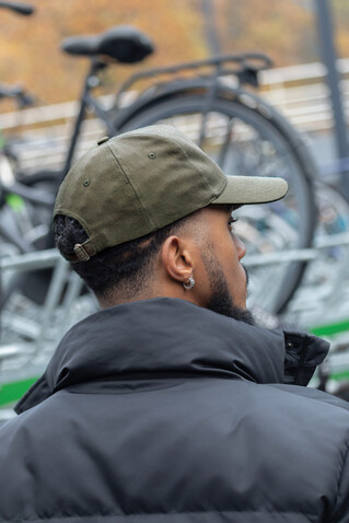 Impact 5 Panel Kappe aus 280gr rCotton mit AWARE™ Tracer grün bedrucken, Art.-Nr. P453.317