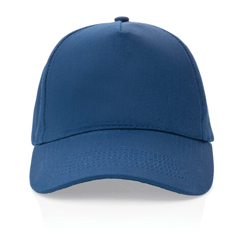 Impact 5 Panel Kappe aus 280gr rCotton mit AWARE™ Tracer navy blau bedrucken, Art.-Nr. P453.319