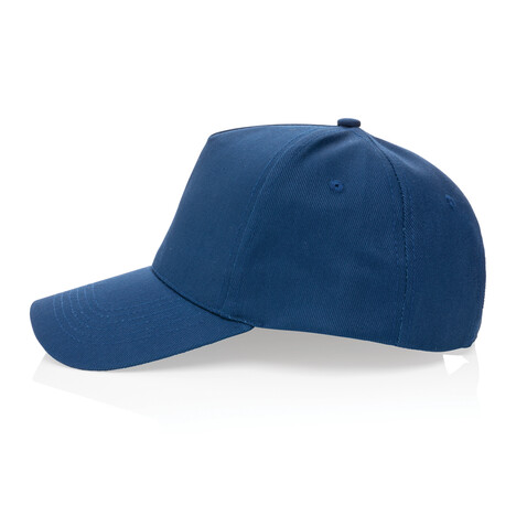 Impact 5 Panel Kappe aus 280gr rCotton mit AWARE™ Tracer navy blau bedrucken, Art.-Nr. P453.319