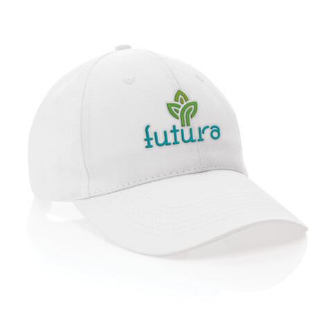 Impact 6 Panel Kappe aus 190gr rCotton mit AWARE™ Tracer weiß bedrucken, Art.-Nr. P453.323