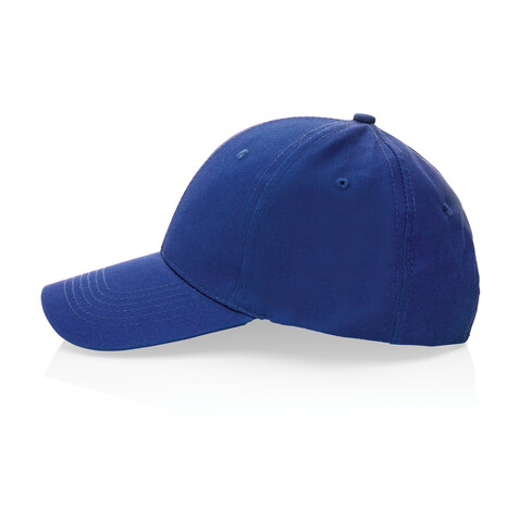 Impact 6 Panel Kappe aus 190gr rCotton mit AWARE™ Tracer blau bedrucken, Art.-Nr. P453.325