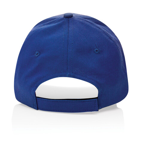 Impact 6 Panel Kappe aus 190gr rCotton mit AWARE™ Tracer blau bedrucken, Art.-Nr. P453.325