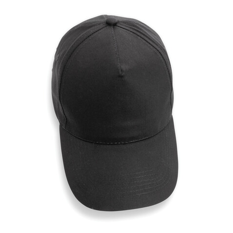 Impact 5 Panel Kappe aus 190gr rCotton mit AWARE™ Tracer schwarz bedrucken, Art.-Nr. P453.331