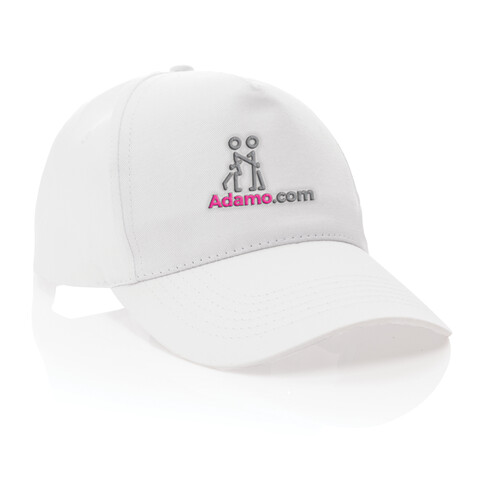 Impact 5 Panel Kappe aus 190gr rCotton mit AWARE™ Tracer weiß bedrucken, Art.-Nr. P453.333 Impact 5 Panel Kappe aus 190gr rCotton mit AWARE™ Tracer weiß bedrucken, Art.-Nr. P453.333
