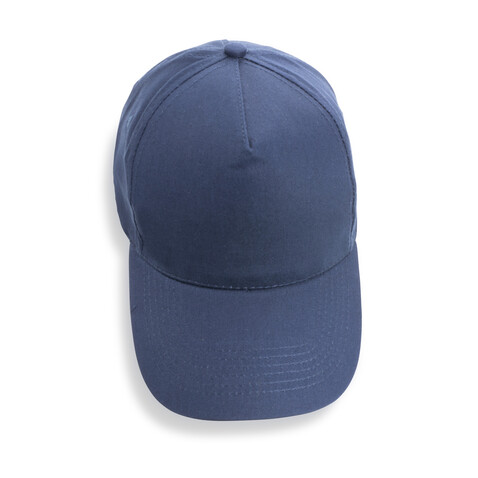 Impact 5 Panel Kappe aus 190gr rCotton mit AWARE™ Tracer navy blau bedrucken, Art.-Nr. P453.339