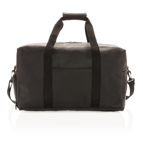 Schicke PU Wochenendtasche schwarz bedrucken, Art.-Nr. P707.061