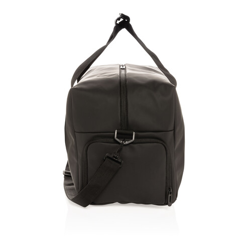Schicke PU Wochenendtasche schwarz bedrucken, Art.-Nr. P707.061