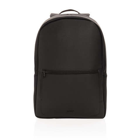 Swiss Peak Deluxe PU Laptop-Rucksack, PVC-frei schwarz bedrucken, Art.-Nr. P762.561