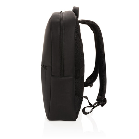 Swiss Peak Deluxe PU Laptop-Rucksack, PVC-frei schwarz bedrucken, Art.-Nr. P762.561