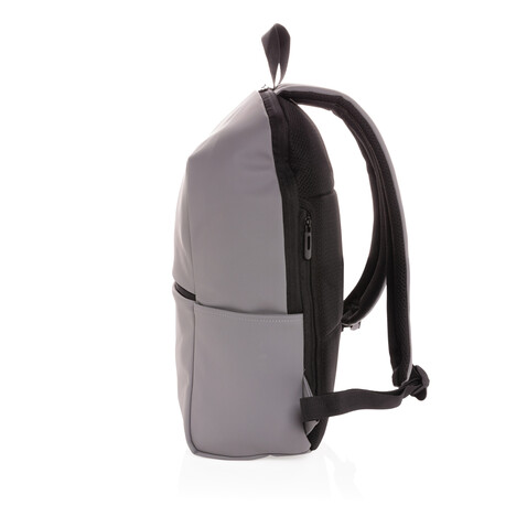 Schicker PU 15.6&quot; Laptop-Rucksack grau bedrucken, Art.-Nr. P762.572