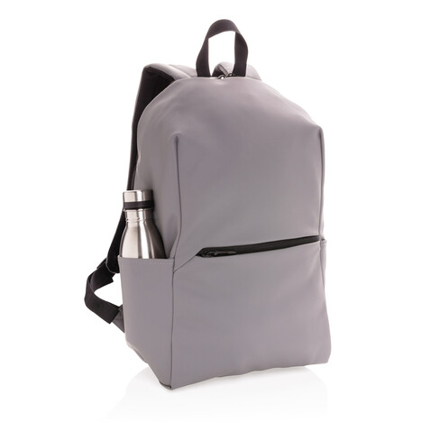 Schicker PU 15.6&quot; Laptop-Rucksack grau bedrucken, Art.-Nr. P762.572
