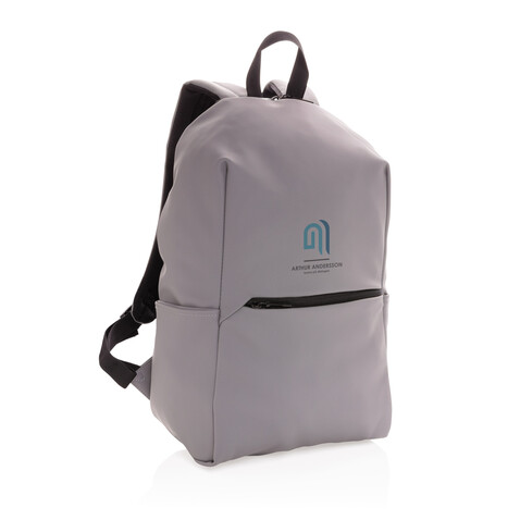 Schicker PU 15.6&quot; Laptop-Rucksack grau bedrucken, Art.-Nr. P762.572