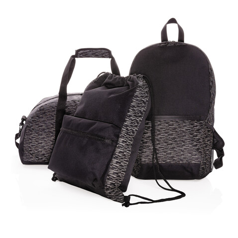 Reflektierender RPET Laptop-Rucksack mit AWARE™ Tracer schwarz bedrucken, Art.-Nr. P762.601