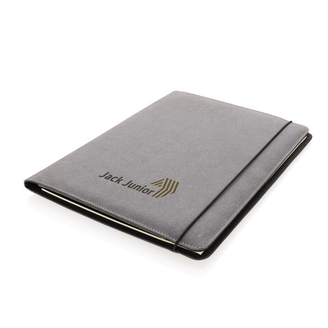 A4 Portfolio aus PU grau bedrucken, Art.-Nr. P774.192