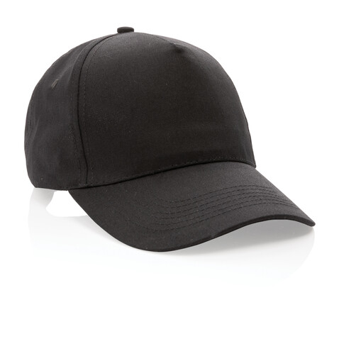 Impact 5 Panel Kappe aus 190gr rCotton mit AWARE™ Tracer schwarz bedrucken, Art.-Nr. P453.331