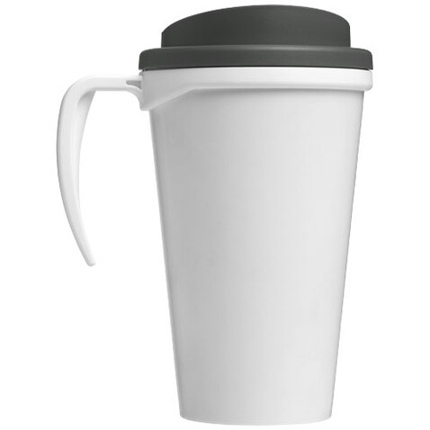 Brite-Ameriano® Grande 350 ml Isolierbecher, weiss, grau bedrucken, Art.-Nr. 21000626
