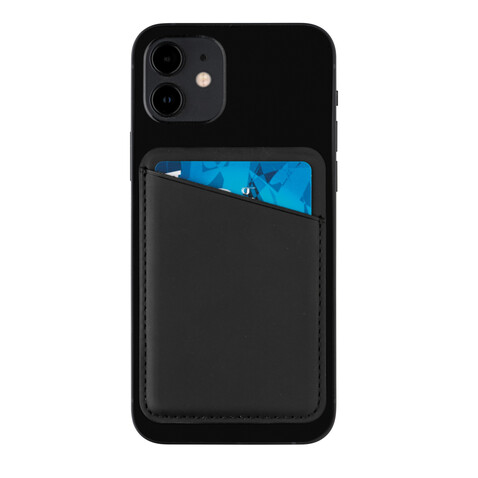 Magnetischer Phone-Kartenhalter schwarz bedrucken, Art.-Nr. P820.751