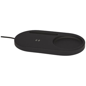 Klip kabelloser 5 W Schreibtisch Organizer mit Ladefunktion, schwarz bedrucken, Art.-Nr. 12414290