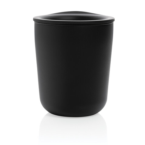 Antimikrobieller Kaffeebecher im klassischen Design schwarz bedrucken, Art.-Nr. P432.091