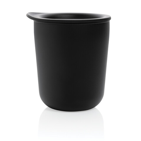 Antimikrobieller Kaffeebecher im klassischen Design schwarz bedrucken, Art.-Nr. P432.091