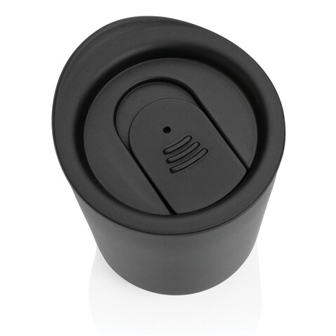 Antimikrobieller Kaffeebecher im klassischen Design schwarz bedrucken, Art.-Nr. P432.091
