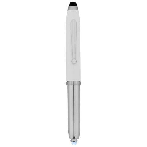 Xenon Stylus Kugelschreiber mit LED Licht, weiss, silber bedrucken, Art.-Nr. 10656303