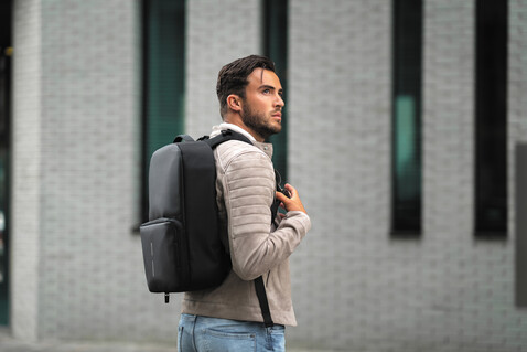 Flex Gym Bag schwarz, navy blau bedrucken, Art.-Nr. P705.801