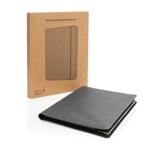 A4 Portfolio aus PU grau bedrucken, Art.-Nr. P774.192