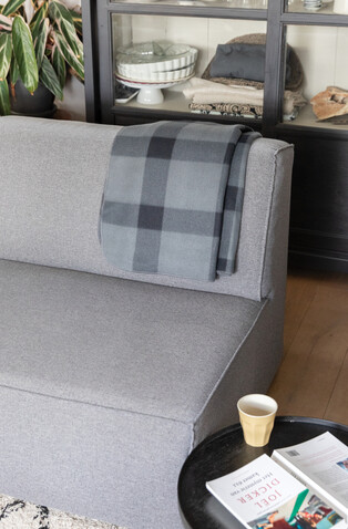 Weiche karierte Fleece-Decke anthrazit bedrucken, Art.-Nr. P459.052