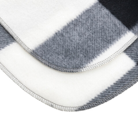 Weiche karierte Fleece-Decke weiß bedrucken, Art.-Nr. P459.053