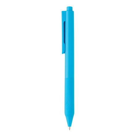 X9 Solid-Stift mit Silikongriff hellblau bedrucken, Art.-Nr. P610.825