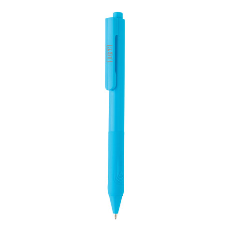 X9 Solid-Stift mit Silikongriff hellblau bedrucken, Art.-Nr. P610.825