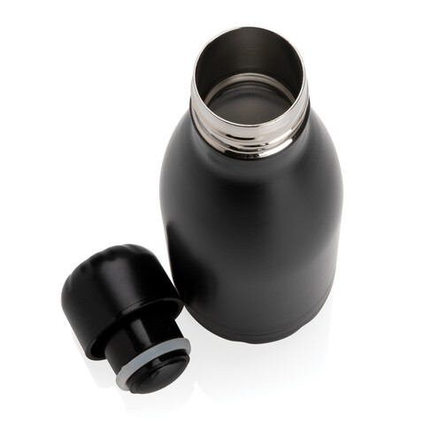 Solid Color Vakuum Stainless-Steel Flasche 260ml schwarz bedrucken, Art.-Nr. P436.961