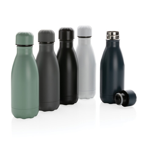 Solid Color Vakuum Stainless-Steel Flasche 260ml schwarz bedrucken, Art.-Nr. P436.961