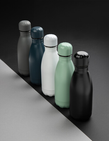 Solid Color Vakuum Stainless-Steel Flasche 260ml grau bedrucken, Art.-Nr. P436.962