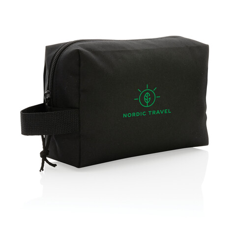 Impact AWARE™ Basic RPET Kulturtasche schwarz bedrucken, Art.-Nr. P820.761