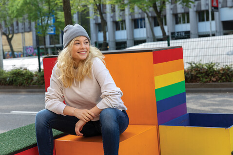 Impact AWARE™ Classic Beanie mit Polylana® grau bedrucken, Art.-Nr. P453.372