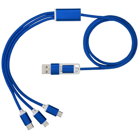 Versatile 5-in-1-Ladekabel, royalblau bedrucken, Art.-Nr. 12418053