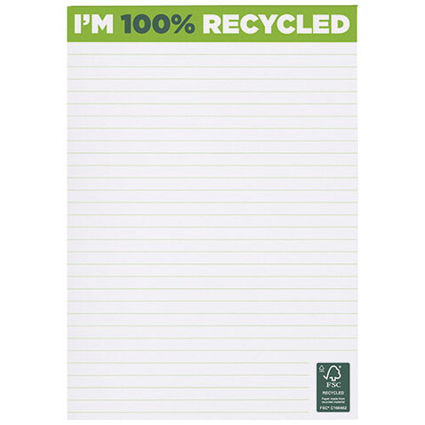 Desk-Mate® A5 recycelter Notizblock, weiss bedrucken, Art.-Nr. 21281011
