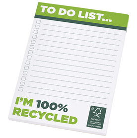Desk-Mate® A6 recycelter Notizblock, weiss bedrucken, Art.-Nr. 21282011