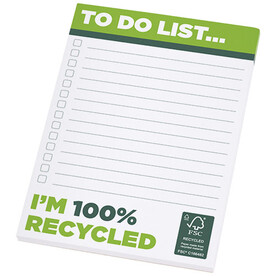 Desk-Mate® A6 recycelter Notizblock, weiss bedrucken, Art.-Nr. 21282011