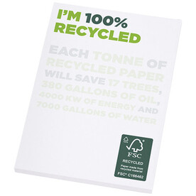 Desk-Mate® A7 recycelter Notizblock, weiss bedrucken, Art.-Nr. 21283011
