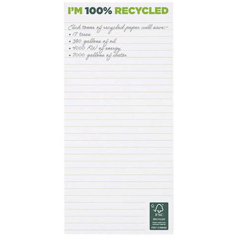 Desk-Mate® 1/3 A4 recyclelter Notizblock, weiss bedrucken, Art.-Nr. 21284011