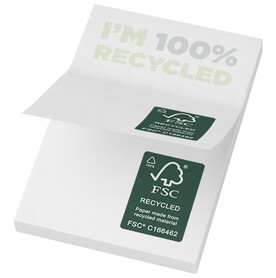 Sticky-Mate® recycelte Haftnotizen 50 x 75 mm, weiss bedrucken, Art.-Nr. 21285011
